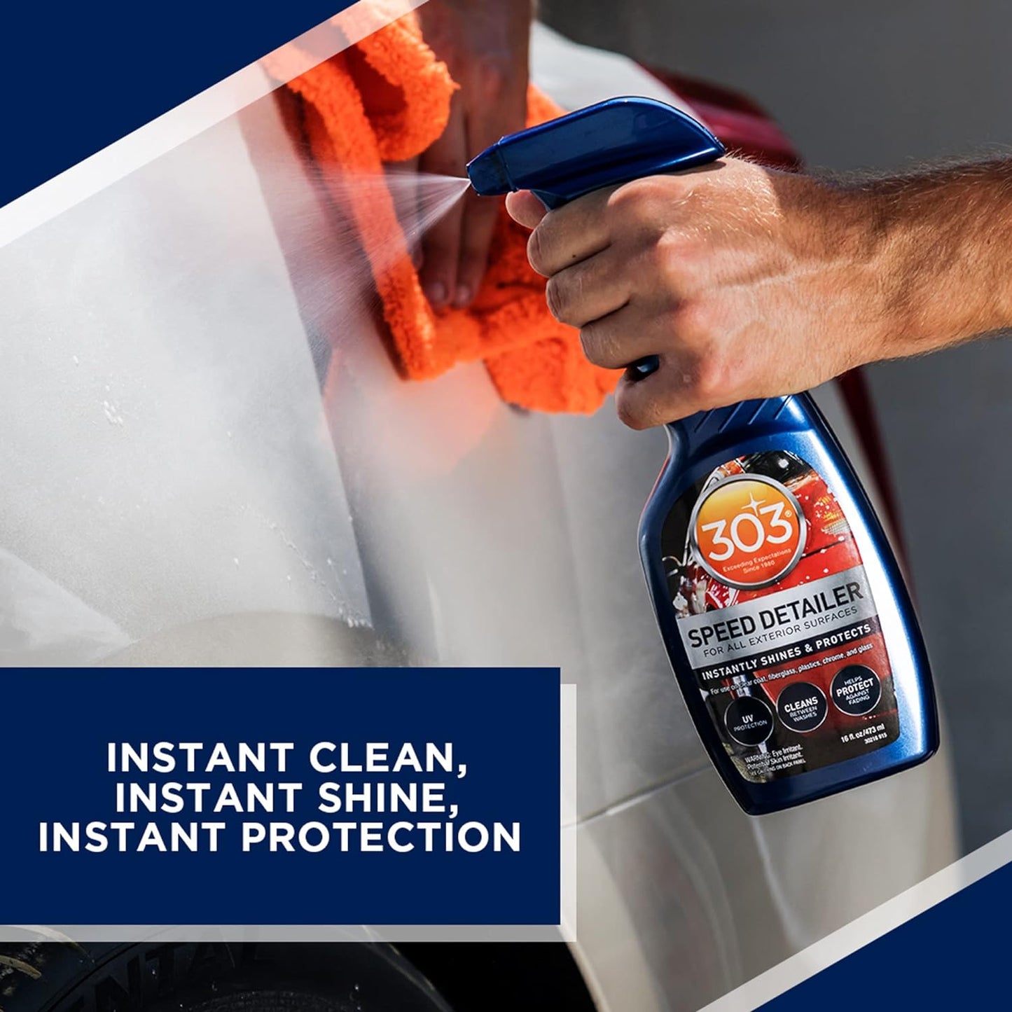 Speed Detailer - for All Exterior Automotive Surfaces - Instantly Shines and Protects Paint - Cleans between Washes - UV Protection, 16 Fl. Oz. (30216CSR) Packaging May Vary