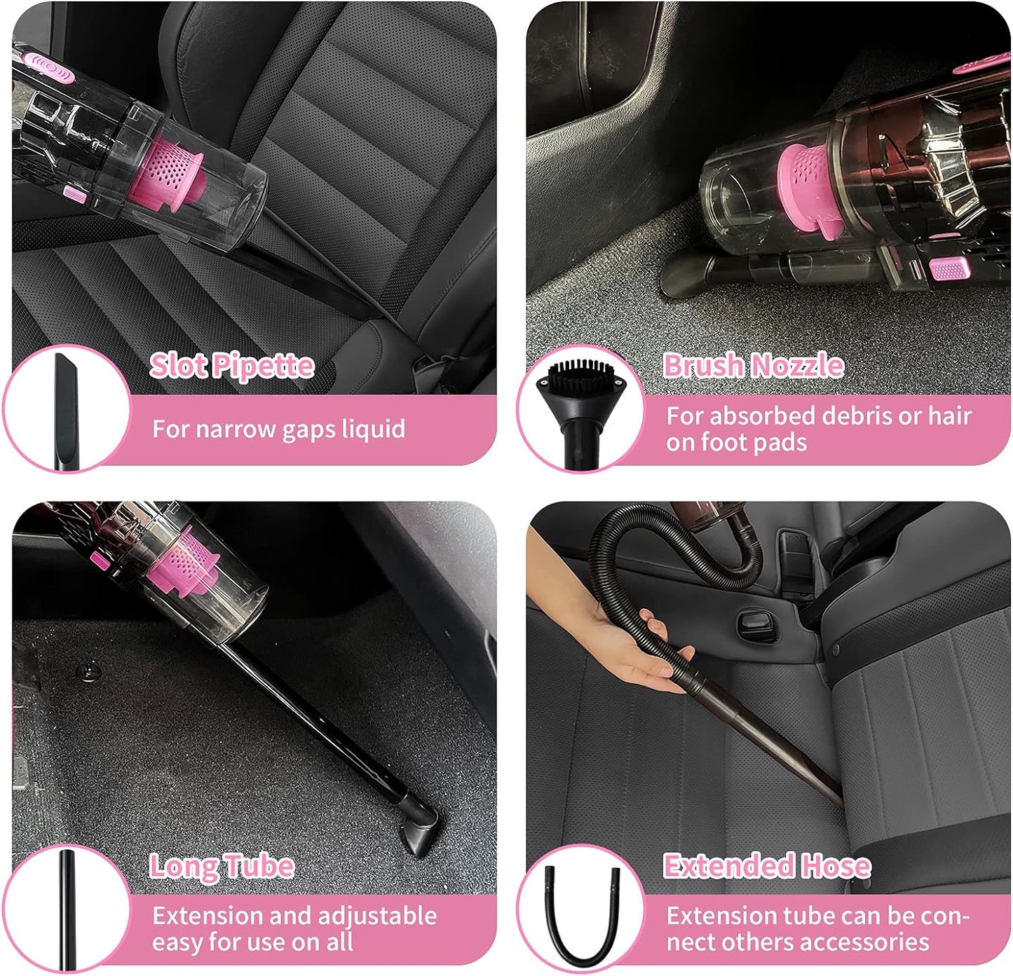 14PCS Car Cleaning Detailing Kit Interior Cleaner with High Power Car Vacuum and 56PCS Roadside Emergency Car Safety Kit