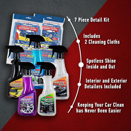 Car Detailing Kit, Car Cleaning Kit, Car Accessories, Streak Free Glass Cleaner, Wheel Cleaner, Car Interior Detailing Kit, Mircofiber Cleaning Towel, Interior Car Cleaner
