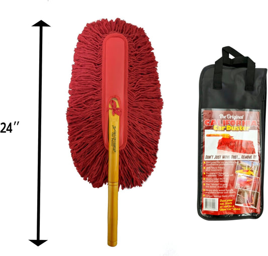 62442 Standard Car Duster with Wooden Handle,Red