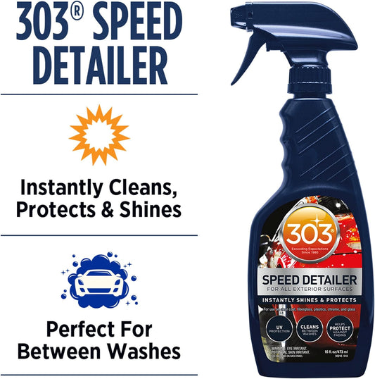 Speed Detailer - for All Exterior Automotive Surfaces - Instantly Shines and Protects Paint - Cleans between Washes - UV Protection, 16 Fl. Oz. (30216CSR) Packaging May Vary