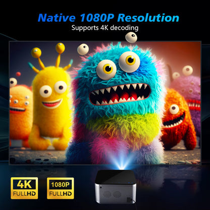 580ANSI Projector Android 11 4K 1080P Wifi6 Voice Control Allwinner H713 Electronic Focus BT 5.0 Home Cinema HY350 Pro