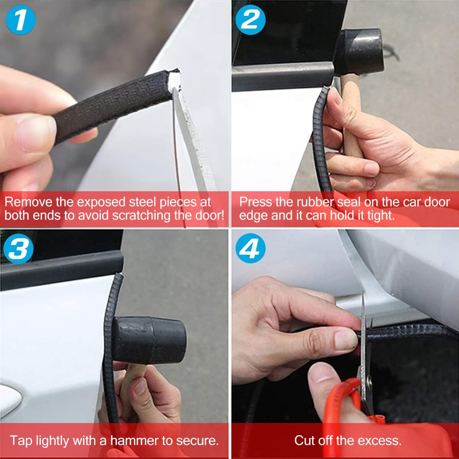 33Ft(10M) Long Car Door Edge Guards,U Shape Edge Trim Rubber Seal Protector Rubber Car Door Protector Car Protection Door Edge Anti-Collision Rubber Clips Fit for Most Car| Black |