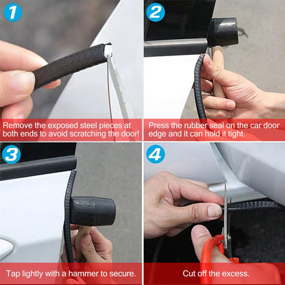 33Ft(10M) Long Car Door Edge Guards,U Shape Edge Trim Rubber Seal Protector Rubber Car Door Protector Car Protection Door Edge Anti-Collision Rubber Clips Fit for Most Car| Black |