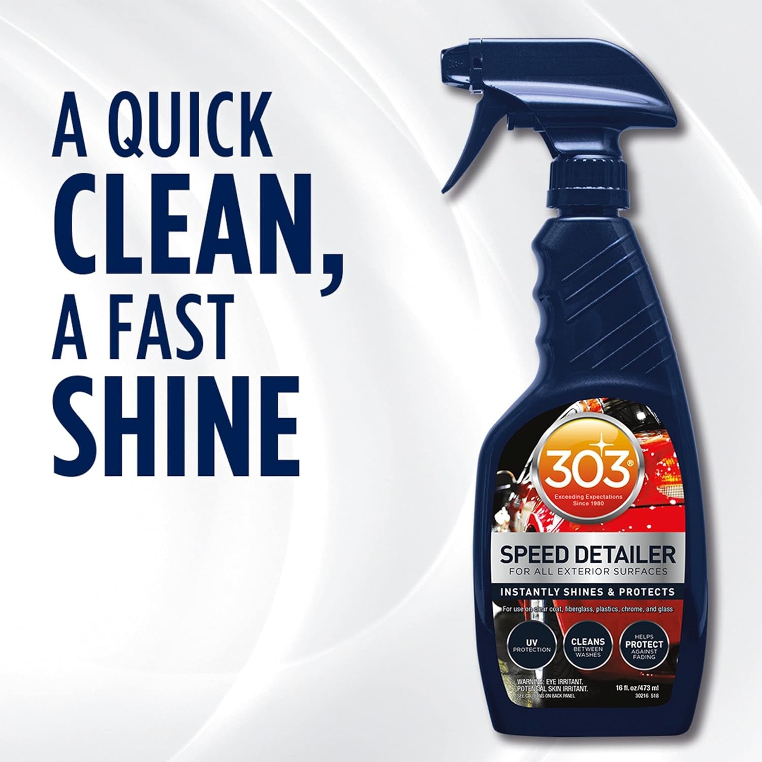 Speed Detailer - for All Exterior Automotive Surfaces - Instantly Shines and Protects Paint - Cleans between Washes - UV Protection, 16 Fl. Oz. (30216CSR) Packaging May Vary