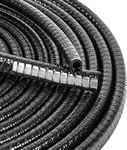 33Ft(10M) Long Car Door Edge Guards,U Shape Edge Trim Rubber Seal Protector Rubber Car Door Protector Car Protection Door Edge Anti-Collision Rubber Clips Fit for Most Car| Black |