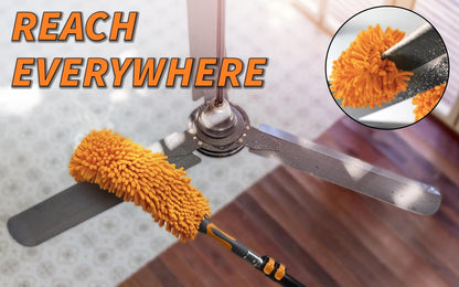 30 Foot High Reach Duster Kit with 5-24 Ft Extension Pole // High Ceiling Duster Cleaning Kit with Telescopic Pole // Cobweb Duster // Feather Duster and Ceiling Fan Duster // the Ultimate Dusting Kit
